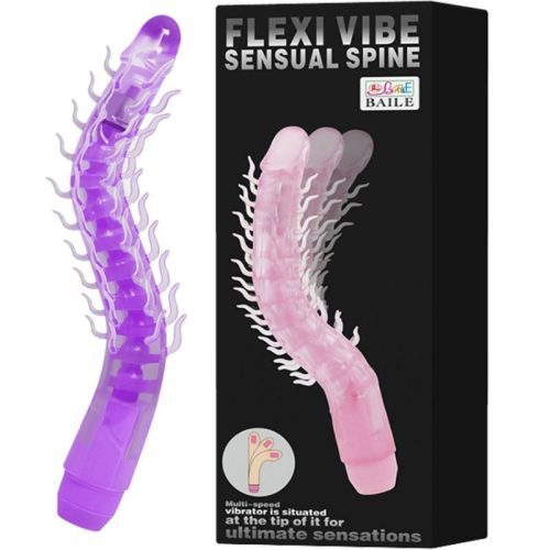 BAILE - FLEXI VIBE ÉRZÉKI GERINC HAJLÍTHATÓ VIBRÁLÓ DILDO LILAC 23,5 CM