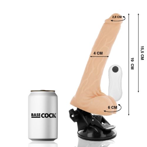 BASECOCK - REALISTA VIBRÁTOR TÁVIRÁNYÍTÓ BŐR 19 CM -O-4 CM