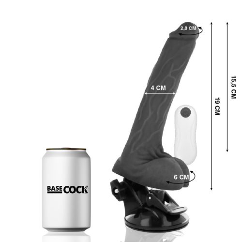 BASECOCK - REALISTA VIBRÁTOR TÁVIRÁNYÍTÓ FEKETE 19 CM -O-4 CM