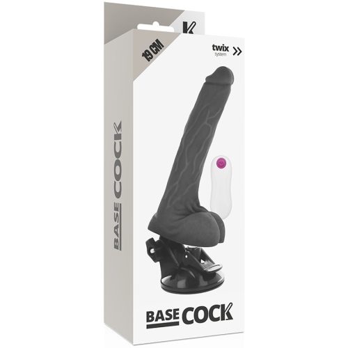 BASECOCK - REALISTA VIBRÁTOR TÁVIRÁNYÍTÓ FEKETE 19 CM -O-4 CM