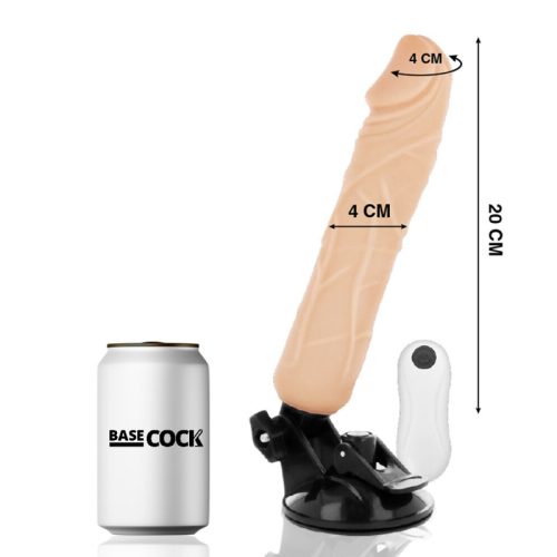 BASECOCK - REALISTA VIBRÁTOR TÁVIRÁNYÍTÓ BŐR 20 CM -O-4 CM