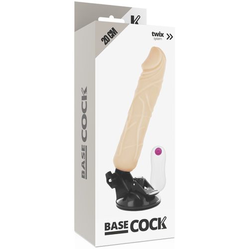 BASECOCK - REALISTA VIBRÁTOR TÁVIRÁNYÍTÓ BŐR 20 CM -O-4 CM