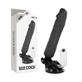   BASECOCK - REALISTA VIBRÁTOR TÁVIRÁNYÍTÓ FEKETE 20 CM -O-4 CM