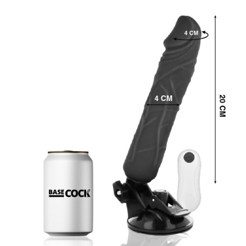 BASECOCK - REALISTA VIBRÁTOR TÁVIRÁNYÍTÓ FEKETE 20 CM -O-4 CM
