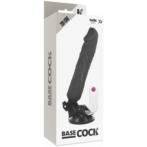 BASECOCK - REALISTA VIBRÁTOR TÁVIRÁNYÍTÓ FEKETE 20 CM -O-4 CM