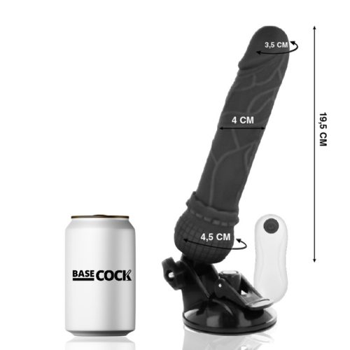 BASECOCK - REALISTA VIBRÁTOR TÁVIRÁNYÍTÁS FEKETE 19,5 CM -O-4 CM