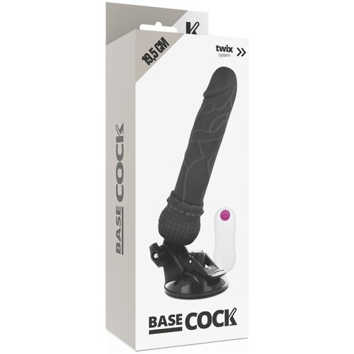 BASECOCK - REALISTA VIBRÁTOR TÁVIRÁNYÍTÁS FEKETE 19,5 CM -O-4 CM