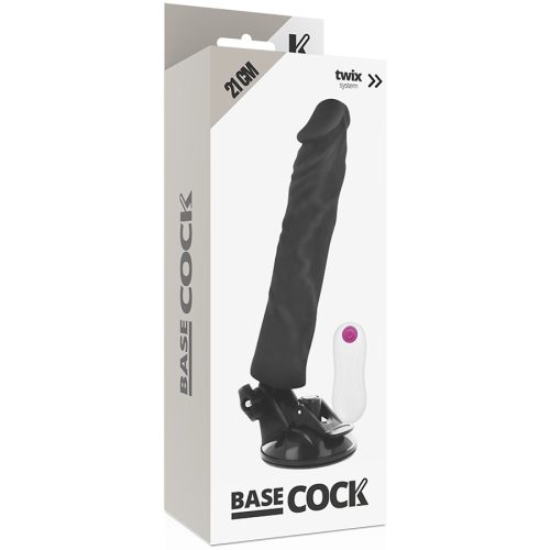 BASECOCK - REALISTA VIBRÁTOR TÁVIRÁNYÍTÓ FEKETE 21 CM -O-4 CM