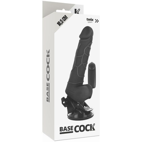 BASECOCK - REALISTA VIBRÁTOR TÁVIRÁNYÍTÁS FEKETE 18,5 CM -O-4CM