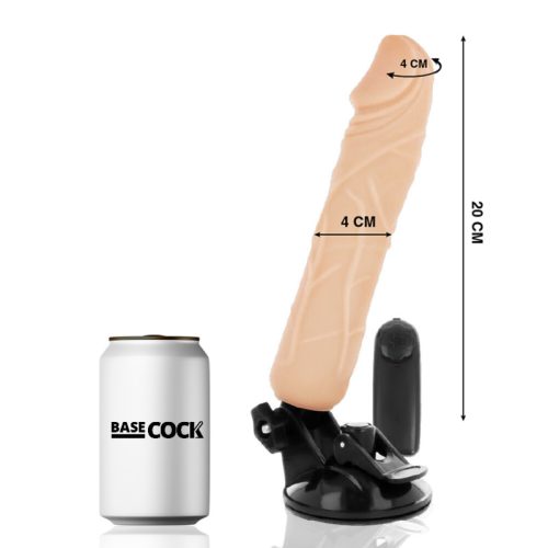 BASECOCK - REALISTA VIBRÁTOR TÁVIRÁNYÍTÓ BŐR 20 CM -O-4 CM