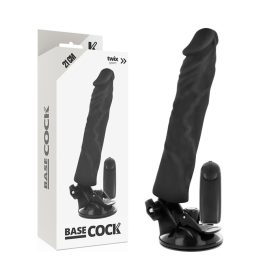   BASECOCK - REALISTA VIBRÁTOR TÁVIRÁNYÍTÓ FEKETE 21 CM -O-4 CM