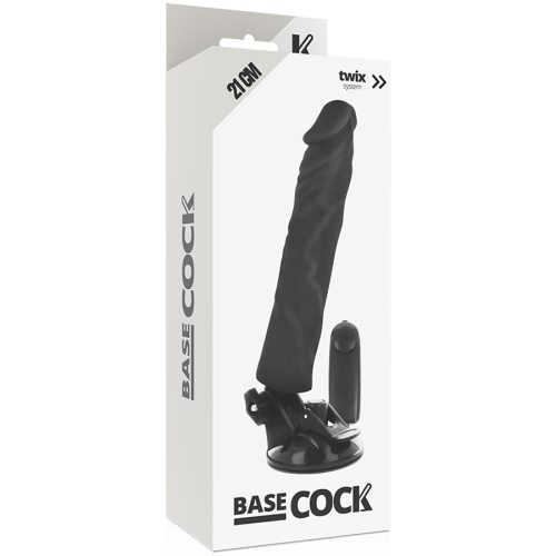 BASECOCK - REALISTA VIBRÁTOR TÁVIRÁNYÍTÓ FEKETE 21 CM -O-4 CM