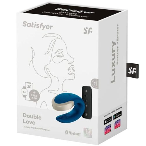 SATISFYER - DOUBLE LOVE LUXUS PARTNER VIBRÁTOR KÉK