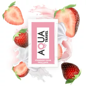   AQUA TRAVEL - STRAWBERRY CREAM FLAVOUR WATERBASED LUBRICANT 6 ML