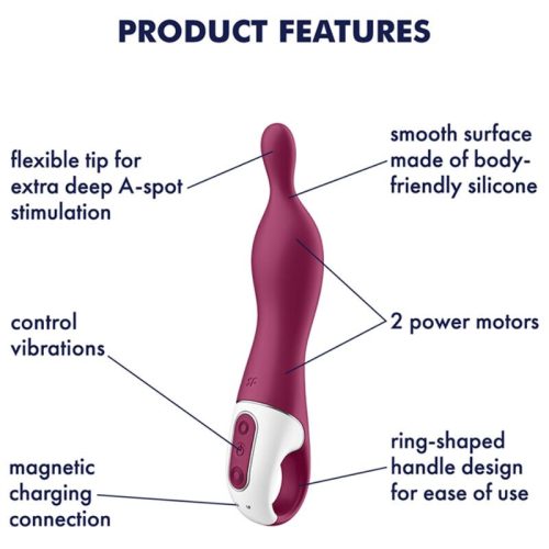 SATISFYER - LENYŰGÖZŐ 1 ASPOT VIBRÁTOR BERRY
