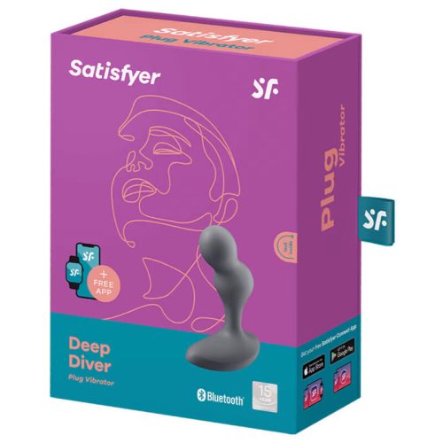 SATISFYER - DEEP DIVER VIBRÁLÓ DUGÓ ALKALMAZÁS SZÜRKE