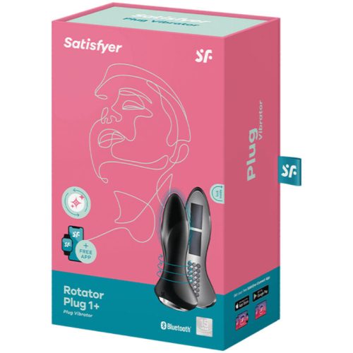 SATISFYER - ROTATOR PLUG 1+ REZGŐ DUGÓ APP BLACK