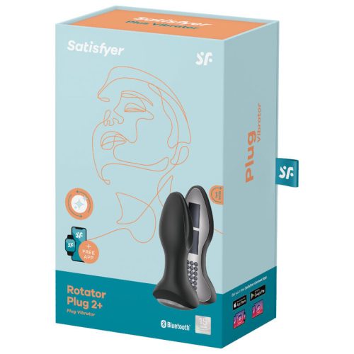 SATISFYER - ROTATOR PLUG 2+ REZGŐ DUGÓ APP BLACK