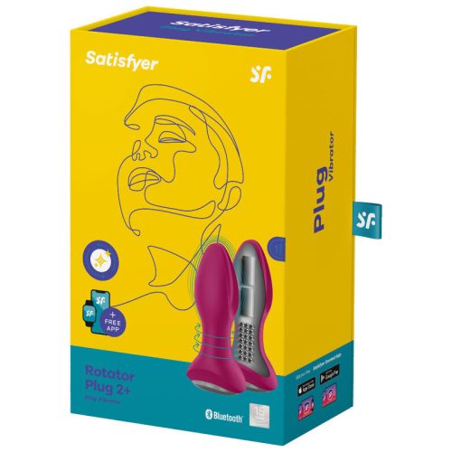 SATISFYER - ROTATOR PLUG 2+ REZGŐ DUGÓ APP RED