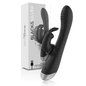   BLACK&SILVER - DJ. ADAM RECHARGEABLE SILICONE RABBIT STIMULATOR BLACK