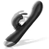 BLACK&SILVER - DJ. ADAM RECHARGEABLE SILICONE RABBIT STIMULATOR BLACK