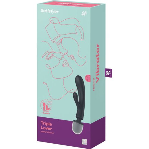 SATISFYER - TRIPLE LOVER NYÚL VIBRÁTOR MASSZÍROZÓ SZÜRKE