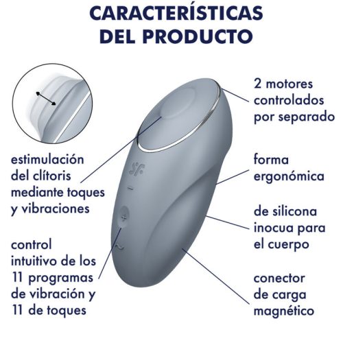 SATISFYER - TAP & CLIMAX 1 LE-ON VIBRÁTOR SZÜRKE