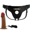 PRETTY LOVE - STARKS HARNESS BRIEFS MULTI-SPEED VIBRATION DILDO 17,5 CM VILÁGOSBARNA
