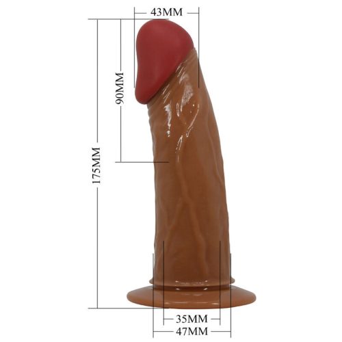 PRETTY LOVE - STARKS HARNESS BRIEFS MULTI-SPEED VIBRATION DILDO 17,5 CM VILÁGOSBARNA