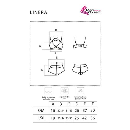 LIVCO CORSETTI DIVAT - LINERA FOR THE SENSES COLLECTION MELLTARTÓ + BUGYI FEKETE L/XL
