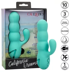   CALEXOTICS - DEL MAR DIVA VIBRATOR RABBIR AQUA GREEN BY CALIFORNIA DREAMING