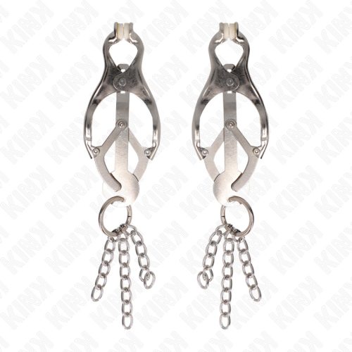 KINK - JAPÁN LÓHERE MELLBIMBÓCSIPPÉK KIS LÁNCOKKAL, EZÜST