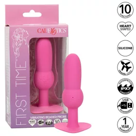   CALEXOTICS - FIRST TIME ANAL PLUG BEADED PROBE 10 VIBRATIONS PINK