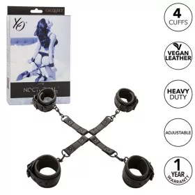   CALEXOTICS - NOCTURNAL HOG TIE CONNECTOR CUERO AJUSTABLE BLACK