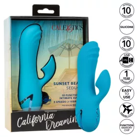   CALEXOTICS - SUNSET BEACH SEDUCER VIBRATOR & STIMULATOR 10 FUNCTIONS BLUE