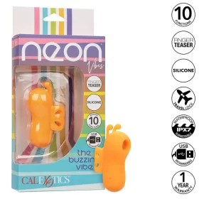   CALEXOTICS - NEON VIBES THE BUZZING VIBE FINGER STIMULATOR 10 VIBRATIONS ORANGE