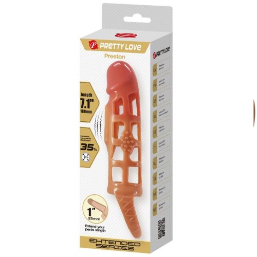 PRETTY LOVE - PRESTON VIBRÁLÓ PÉNISZHÜVELY 18 CM