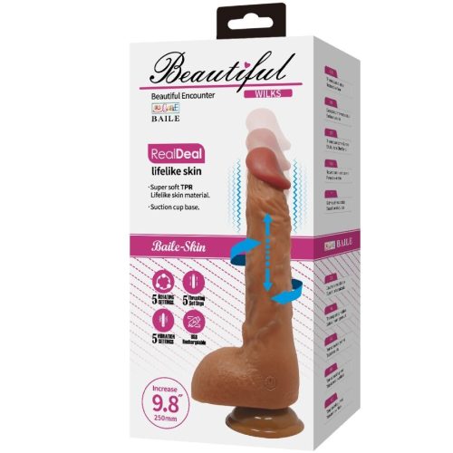 BAILE - BEAUTIFUL WILKS 5 BEÁLLÍTÁS REALISTA VIBRÁTOR 25 CM MULATO
