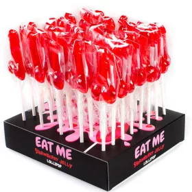   SECRETPLAY - DISPLAY ASSORTMENT PENIS LOLLIPOPS STRAWBERRY 40 UNITS