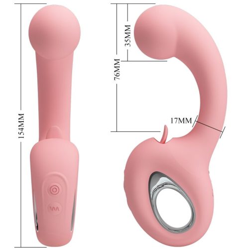 PRETTY LOVE - ERYNNYES G-SPOT VIBRÁTOR + CSLITORIS STIMULÁTOR 10 REZGÉS PINK