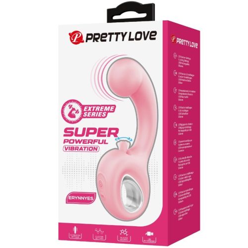 PRETTY LOVE - ERYNNYES G-SPOT VIBRÁTOR + CSLITORIS STIMULÁTOR 10 REZGÉS PINK
