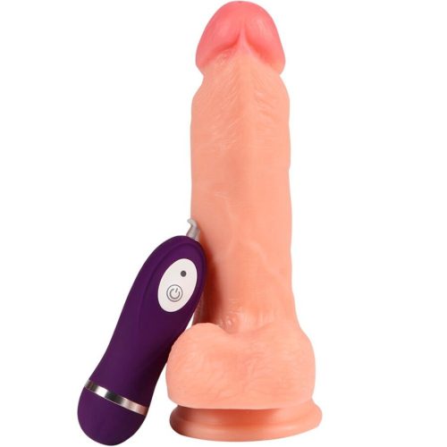 SHEQU – VASSÁRKÁNY VIBRÁTOROS DILDO TÁVIRÁNYÍTÓVAL 17,5 CM