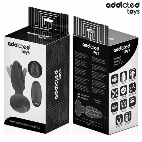 ADDICTED TOYS - ANAL PLUG WITH VIBRATING TONGUE AND REMOTE CONTROL