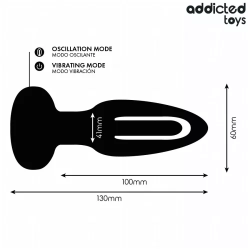 ADDICTED TOYS - ANAL PLUG WITH VIBRATING TONGUE AND REMOTE CONTROL