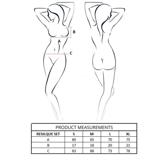 PASSION - RESILQUE MELLTARTÓ + TANGA SZETT FEHÉR L/XL