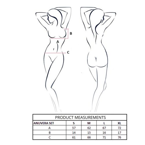 PASSION - ANUVERA MELLTARTÓ + TANGA SZETT FEKETE S/M