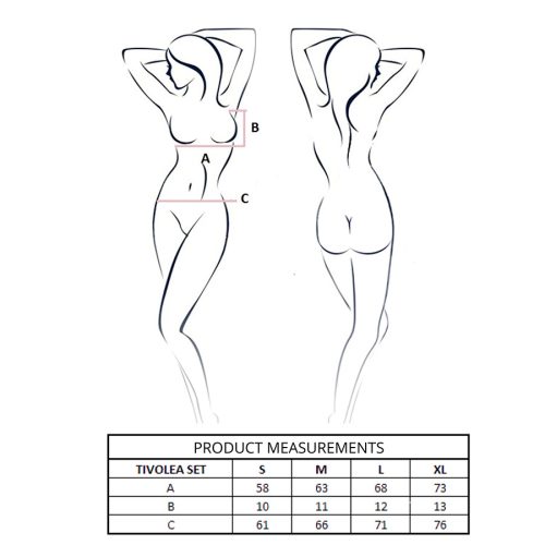 PASSION - TIVOLEA MELLTARTÓ + TANGA SZETT VIOLET L/XL