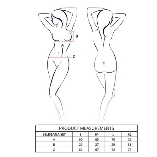 PASSION - BELISSANA MELLTARTÓ + TANGA SZETT BORDÓ L/XL