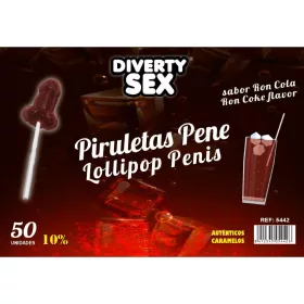   DIABLO GOLOSO - 50 PENIS LOLLIPOPS RON COLA FLAVOR 10% ALCOHOL