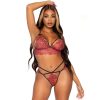 LEG AVENUE - 81623 BRA + TANGA SZETT, BORDÓ S MÉRET